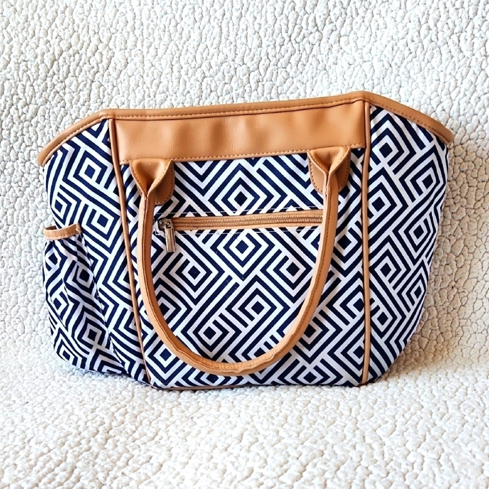 Fit + Fresh Aztec Southwest Faux Leather Large Insulated Lunch Pale
